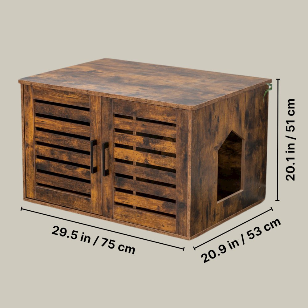 XL Farmhouse Litter Box Enclosure, Hidden Litter Box Cabinet or End Table