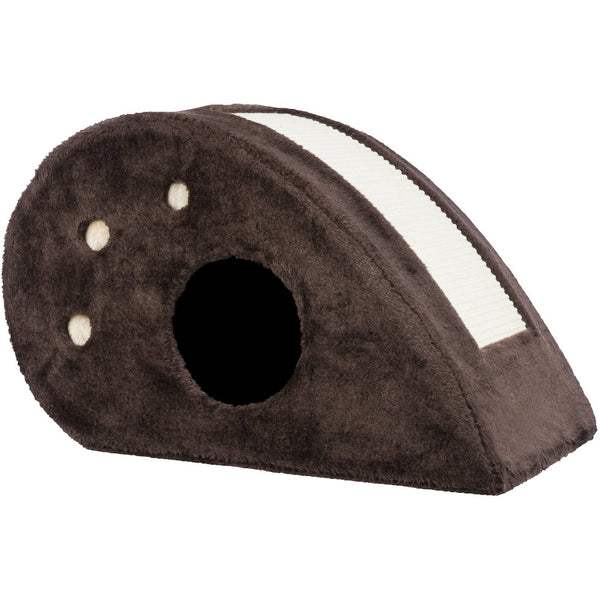 Topi Plush Cover Indoor Cat Condo with Sisal Scratching Surface & Cat Toys