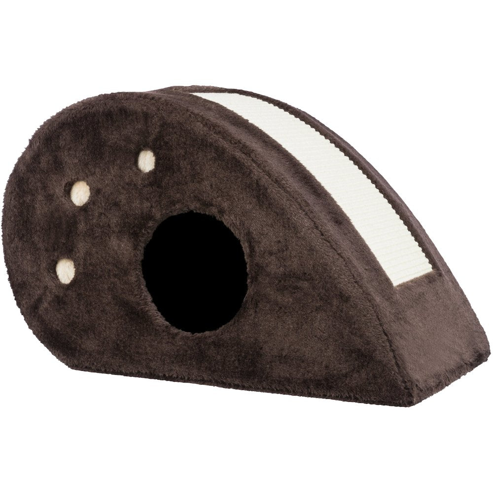 Topi Plush Cover Indoor Cat Condo with Sisal Scratching Surface & Cat Toys