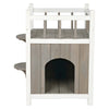 natura 1-Story Weatherproof Elevated Outdoor Cat Shelter with Balcony, Gray