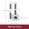 Pilar Plush & Sisal 3-Level 39.4" Cat Tower, Scratching Posts, Condo, Cat Toy