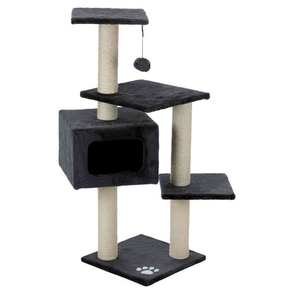 Palamos Plush & Sisal 4-Level 43" Cat Tree with Scratching Posts & Condo, Gray