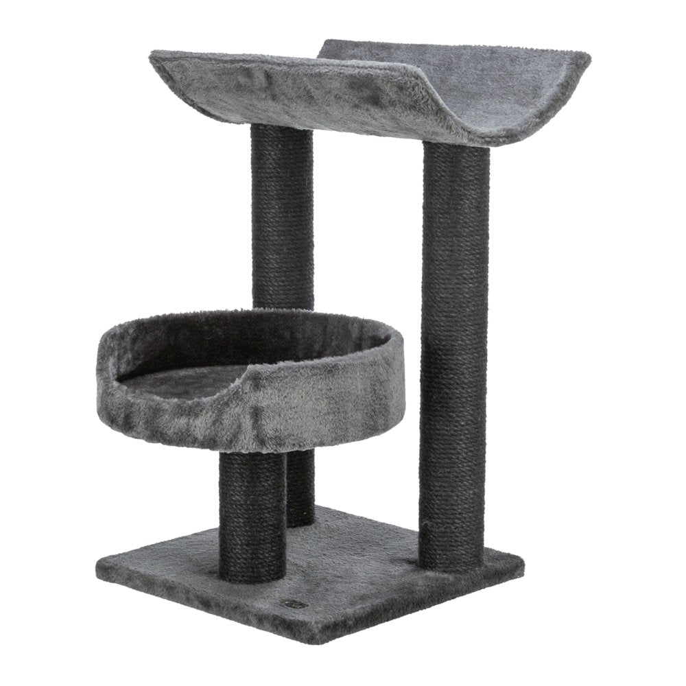 Isaba Plush 2-Level 24.4" Cat Tree with Sisal Scratching Posts, 2 Perch