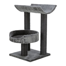 Isaba Plush 2-Level 24.4" Cat Tree with Sisal Scratching Posts, 2 Perch