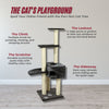 Alicante Plush & Sisal 3-Level 56" Cat Tree with Scratching Posts & Condo, Gray