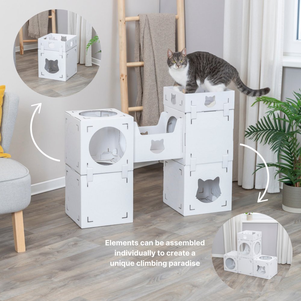 Casa Cara Indoor Modular Cardboard Cat Condo, Cat Play Tower