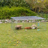 Enclosed Outdoor 34 cu. Ft. Galvanized Metal Small Animal Cage with 5 Doors