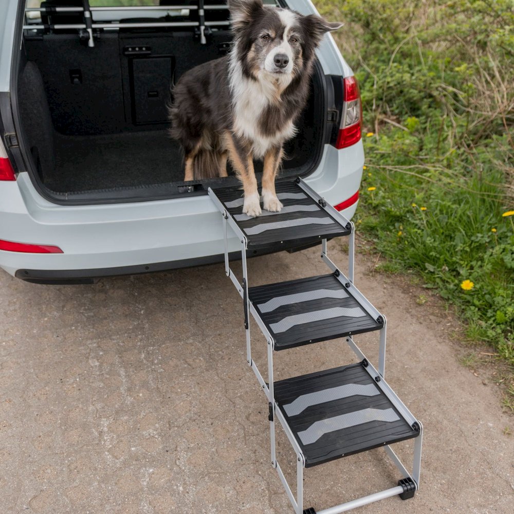 Heavy Duty Foldable 3 Step Pet Stairs, Lightweight Aluminum, Portable Pet Steps