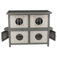 natura 2-Story Weatherproof Elevated Outdoor Cat Shelter with Balcony, Gray
