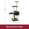 Alicante Plush & Sisal 3-Level 56" Cat Tree with Scratching Posts & Condo, Gray