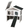 natura Elevated Weatherproof & Insulated Outdoor Cat House with Door Flaps, Gray