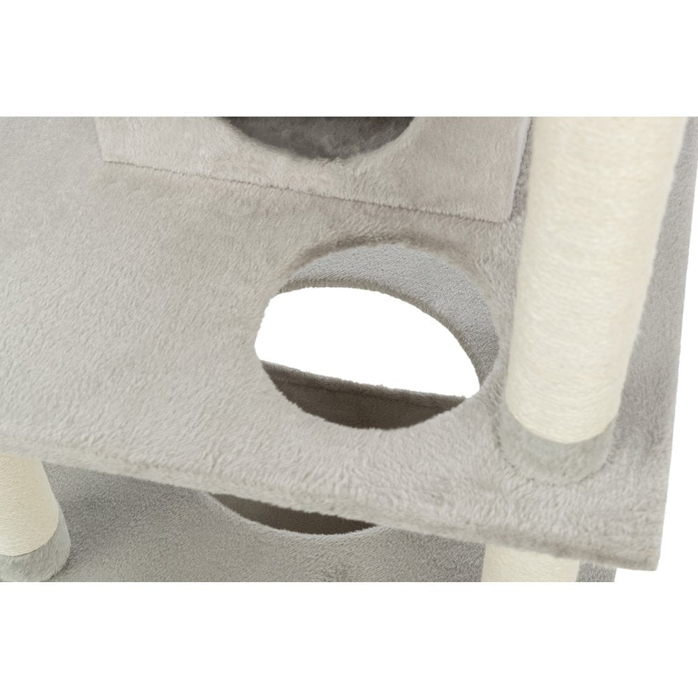Abby Plush 4-Level 63.5" Cat Tree with Sisal Scratching Posts Condo & Cat Toy