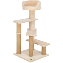 Tulia Senior Plush & Sisal 4-Level 40.2" Cat Tree, Scratching Posts & Bed, Beige