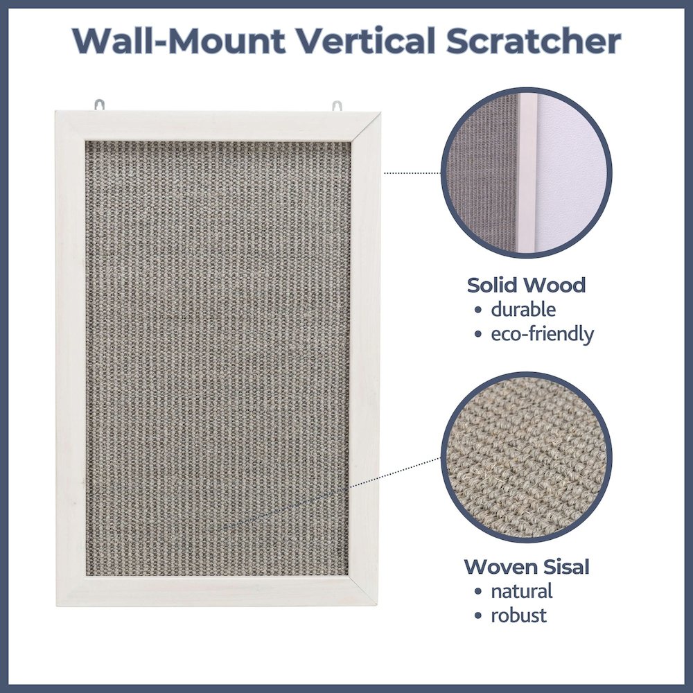 Wall Mount Scratching Board, Vertical Scratching Mat, Sisal Cat Scratcher