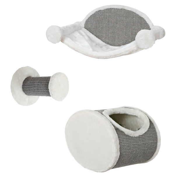 Liam Multi-Level Wall Mounted Cat Perch-Lounge Set, Gray
