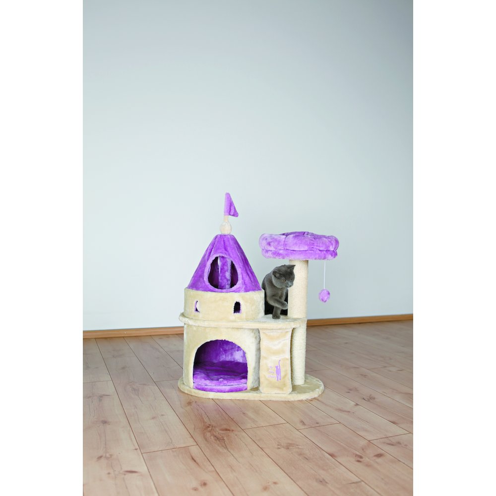 My Kitty Castle Plush 35.5" Cat Tree, Sisal Scratching Posts, Rustling Fabric