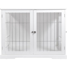 32.7" Dog Crate, Wooden Indoor Kennel Furniture for Medium Dogs Up to 50 lb