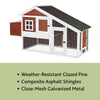 Weatherproof Wooded Backyard Chicken Coop, 2 Nesting Box Auburn