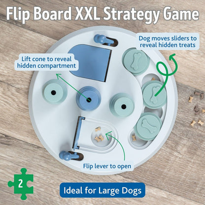 Dog Activity Flip Board XXL Strategy Game, Level 2 Dog Puzzle Toy, Dog Treat Toy