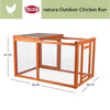Weatherproof Outdoor Wood & Wire Chicken Run Extension for Chicken Coops, Brown