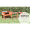 Weatherproof Outdoor X-Large Wooden Small Animal Cage and Run with Hinged Roof