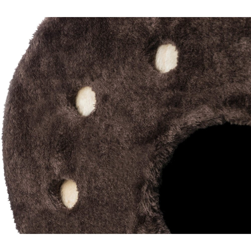 Topi Plush Cover Indoor Cat Condo with Sisal Scratching Surface & Cat Toys