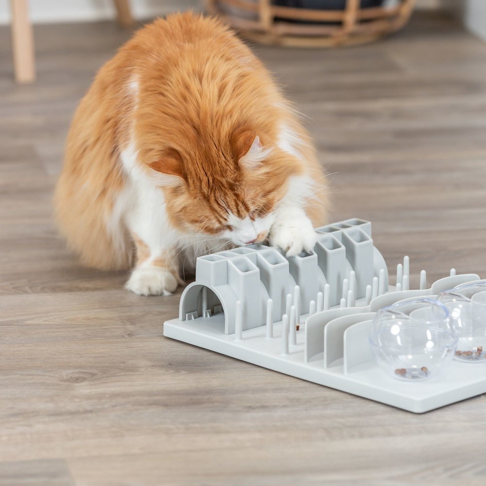 Fun Board XXL Strategy Game for Cats, Treat Puzzle Toy, Interactive Play, White