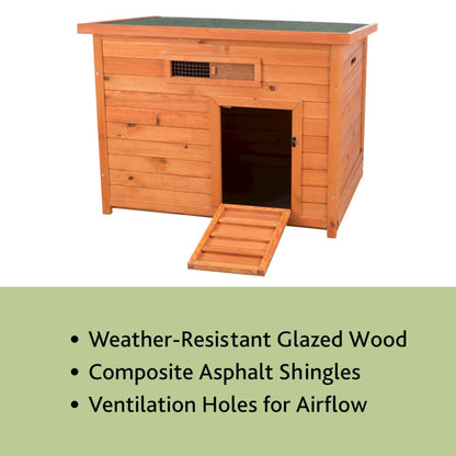 natura Weatherproof Wooden Outdoor Duck Coop with Pull-Out Tub, Brown