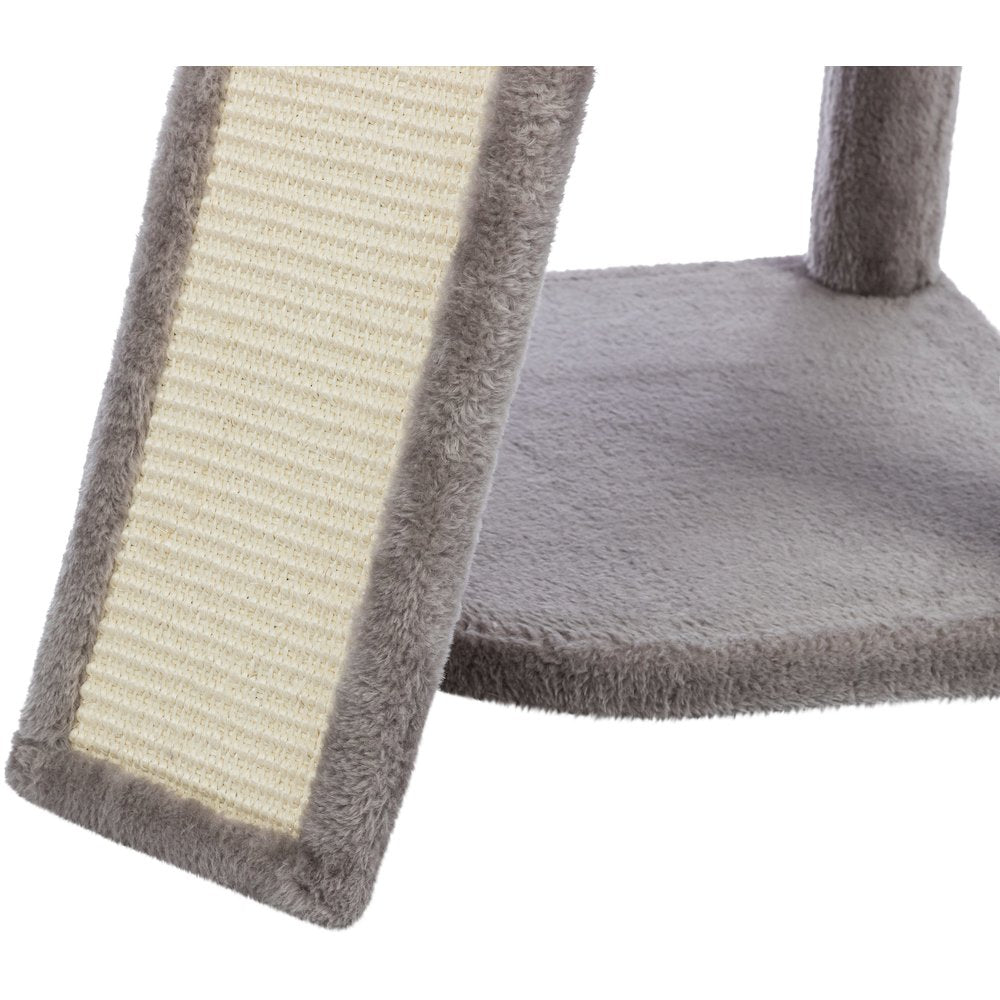 Adriana Plush & Sisal 3-Level 41.7" Cat Tree with Scratching Posts & Condo, Gray
