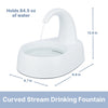 Curved Stream 84.5oz Drinking Fountain for Cats and Dogs