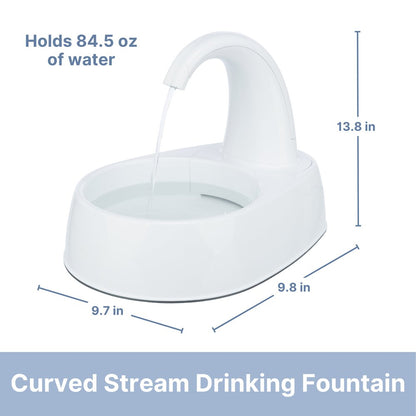 Curved Stream 84.5oz Drinking Fountain for Cats and Dogs