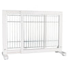 Adjustable Wooden Freestanding Pet Gate, 24" Tall Step Over, Expands to 42.5"