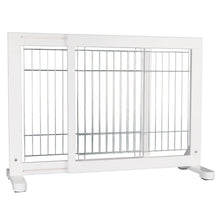 Adjustable Wooden Freestanding Pet Gate, 24" Tall Step Over, Expands to 42.5"