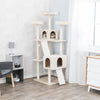 Celeste Plush 4-Level 69" Cat Tree  Sisal Scratching Posts Condo & Cat Toy Cream