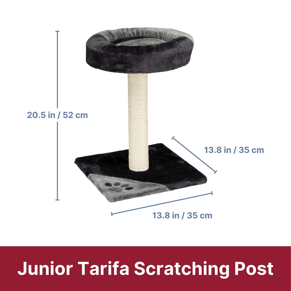 Junior Tarifa  Plush & Sisal 20.5" Scratching Post with Padded Platform