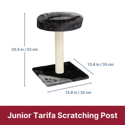 Junior Tarifa  Plush & Sisal 20.5" Scratching Post with Padded Platform