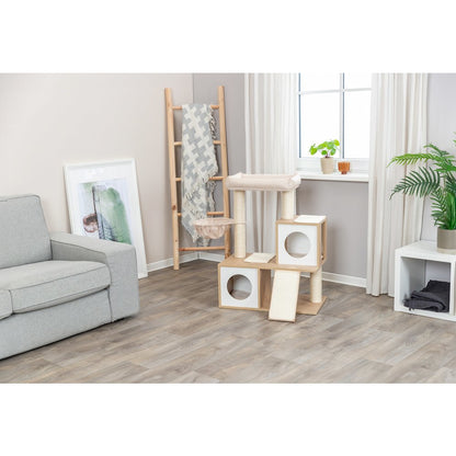 Addison Sisal & Wood 35.5" Cat Tree, Modern Cat Tower, Condos, Hammock, Cozy Bed