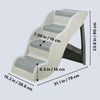 4-Step Pet Stairs, Lightweight and Collapsible Steps Ideal for Dogs & Cats, Gray