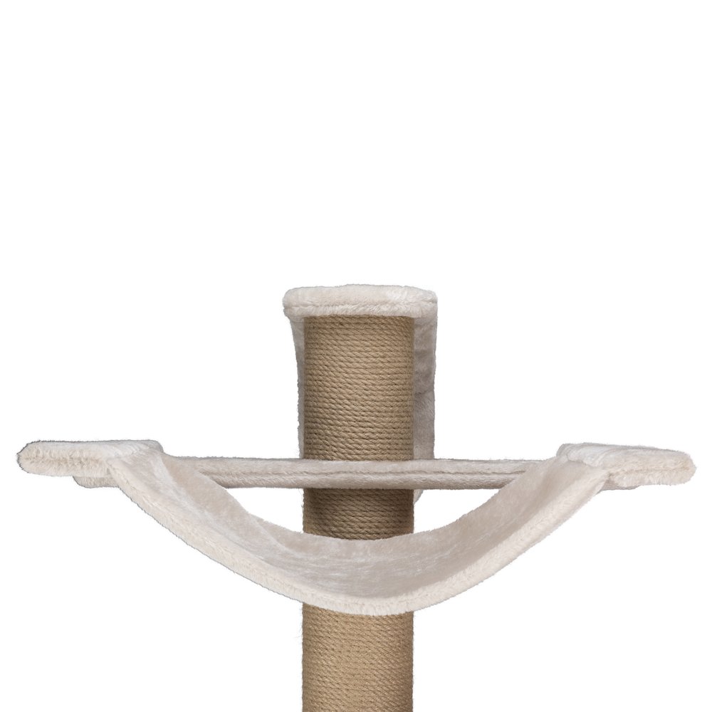 Dayna Jute & Plush 5-Level 60" Wall Mount Cat Tree w-Scratching Post & Condo