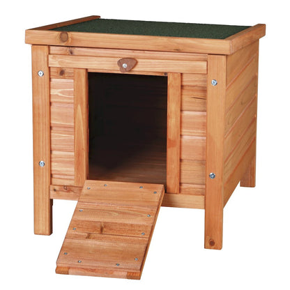 Outdoor Wooden Small Animal Home with Hinged Roof, Raised Floor for Rabbits