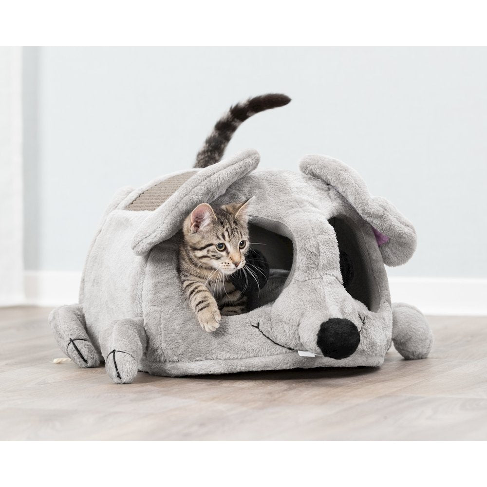 Lukas Plush Indoor Cat Condo with Sisal Scratching Surface & Removable Cushion