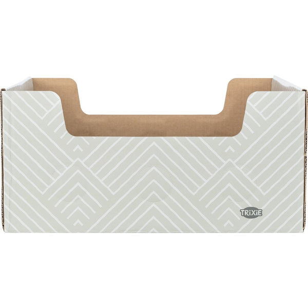Cardboard Cat Scratching Box with Peek-a-Boo Openings & Double-Sided Scratcher