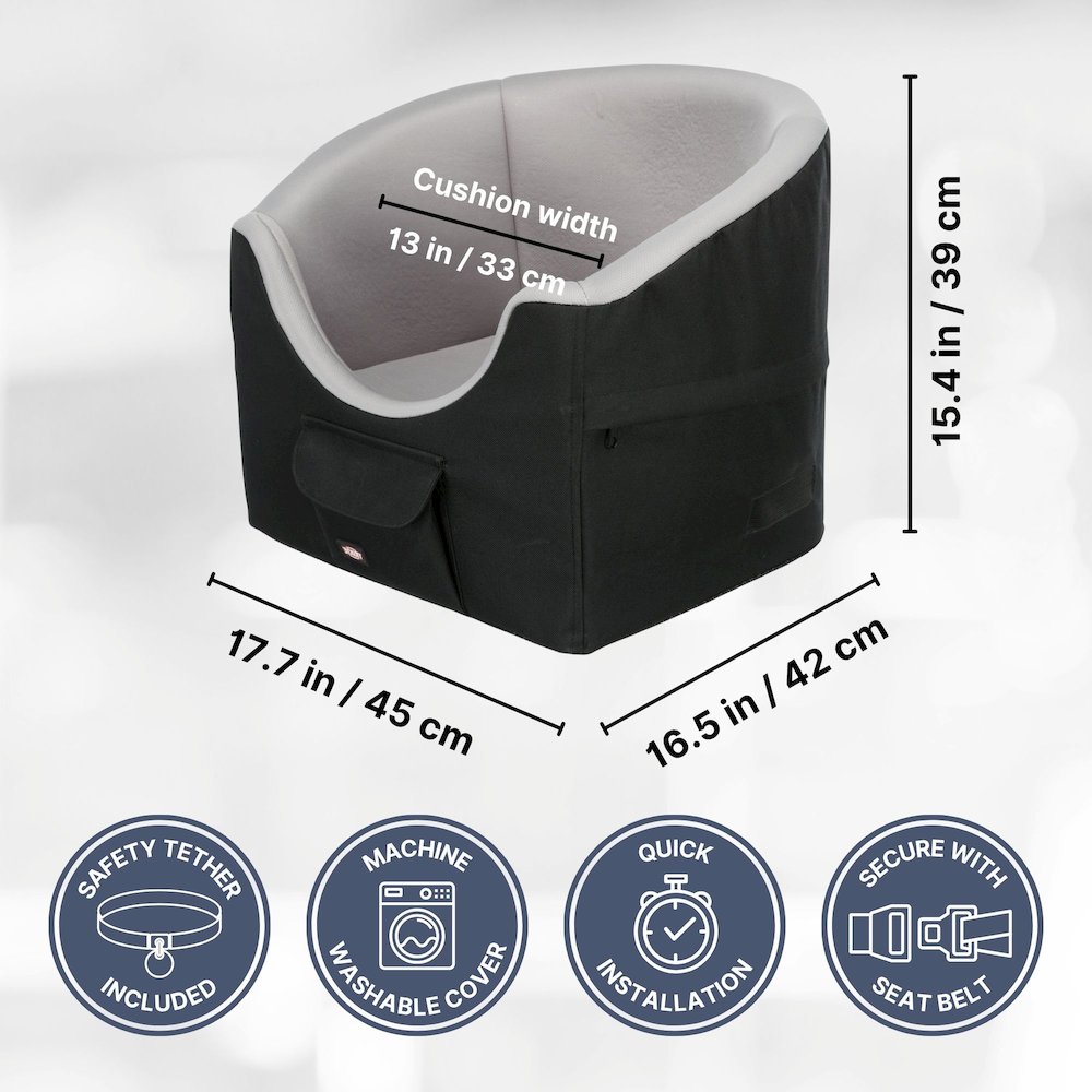 Pet Booster Seat, Travel Cat Bed, Dog Car Seat Ideal for Small Dogs and Cats
