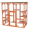 natura Weatherproof Wooden Cattery with Cat Perches, 38.5L x 70.75W x 70.75H