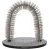 Cat Massager and Self Grooming Arch, Bristle Ring Brush, Carpet Scratcher, Gray