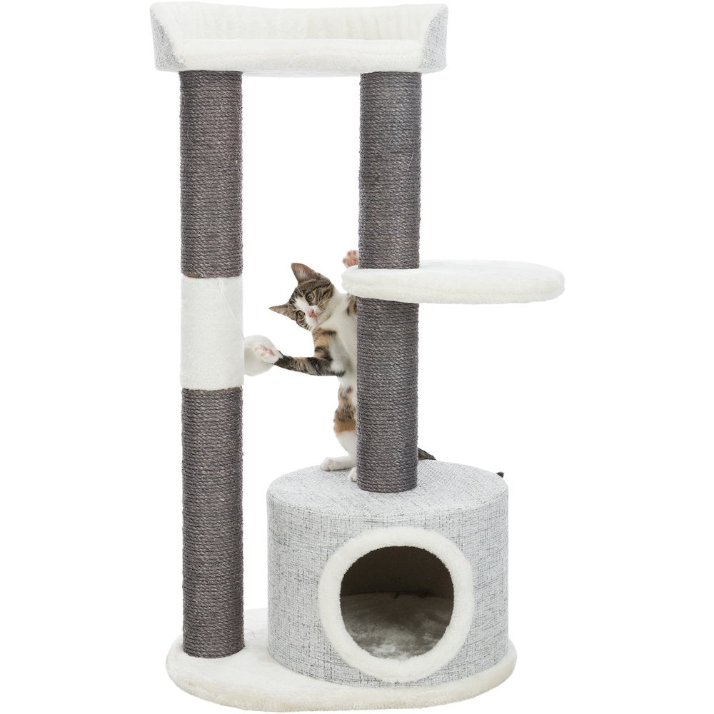 Pilar Plush & Sisal 3-Level 39.4" Cat Tower, Scratching Posts, Condo, Cat Toy