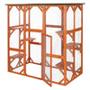 natura Weatherproof Wooden Cattery with Cat Perches, 38.5L x 70.75W x 70.75H
