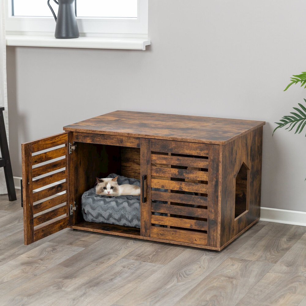 XL Farmhouse Litter Box Enclosure, Hidden Litter Box Cabinet or End Table