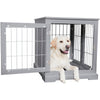32.7" Dog Crate, Wooden Indoor Kennel Furniture for Medium Dogs Up to 50 lb