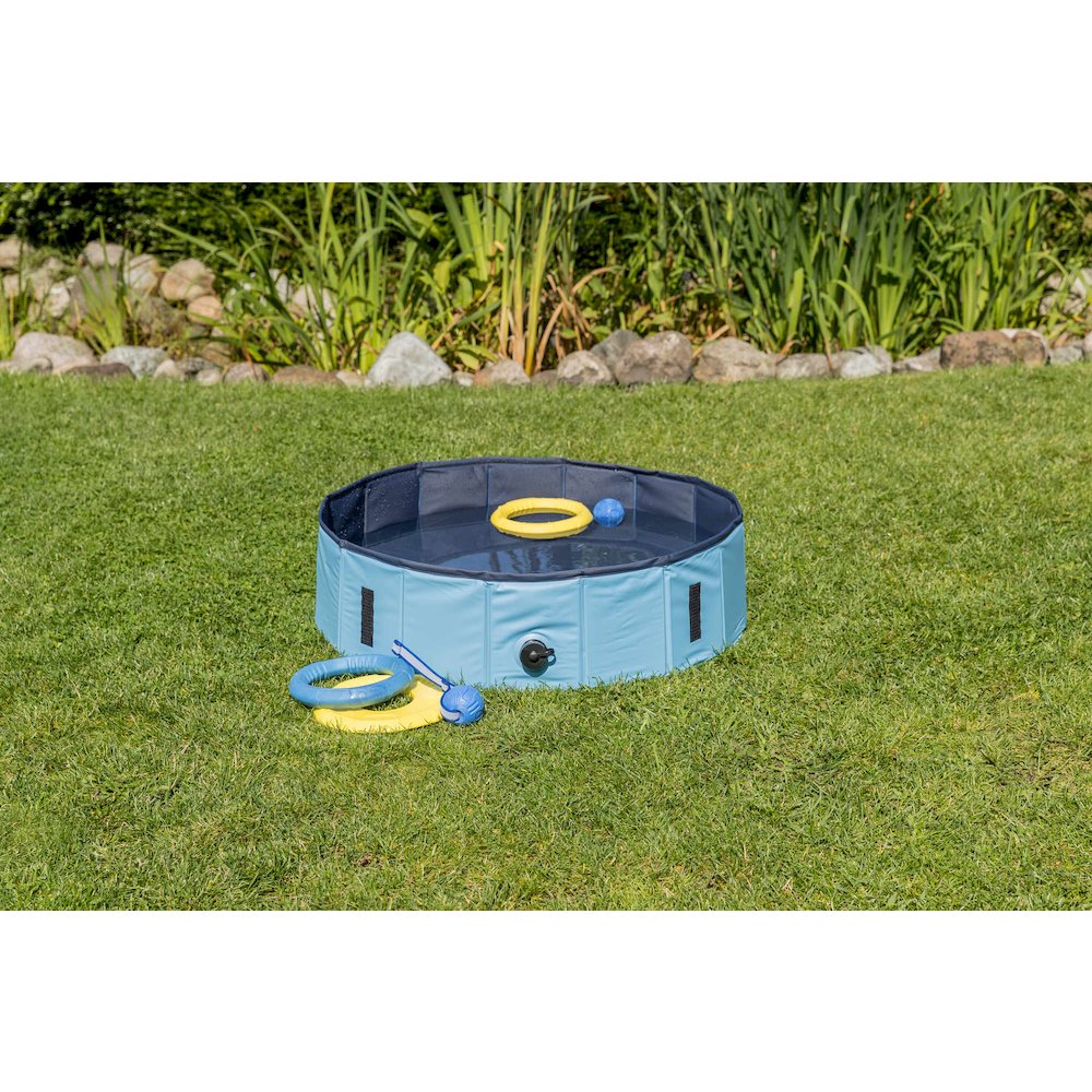 47" Outdoor Splash Pool for Dogs, Foldable Playpen, Bathtub, Blue, Large